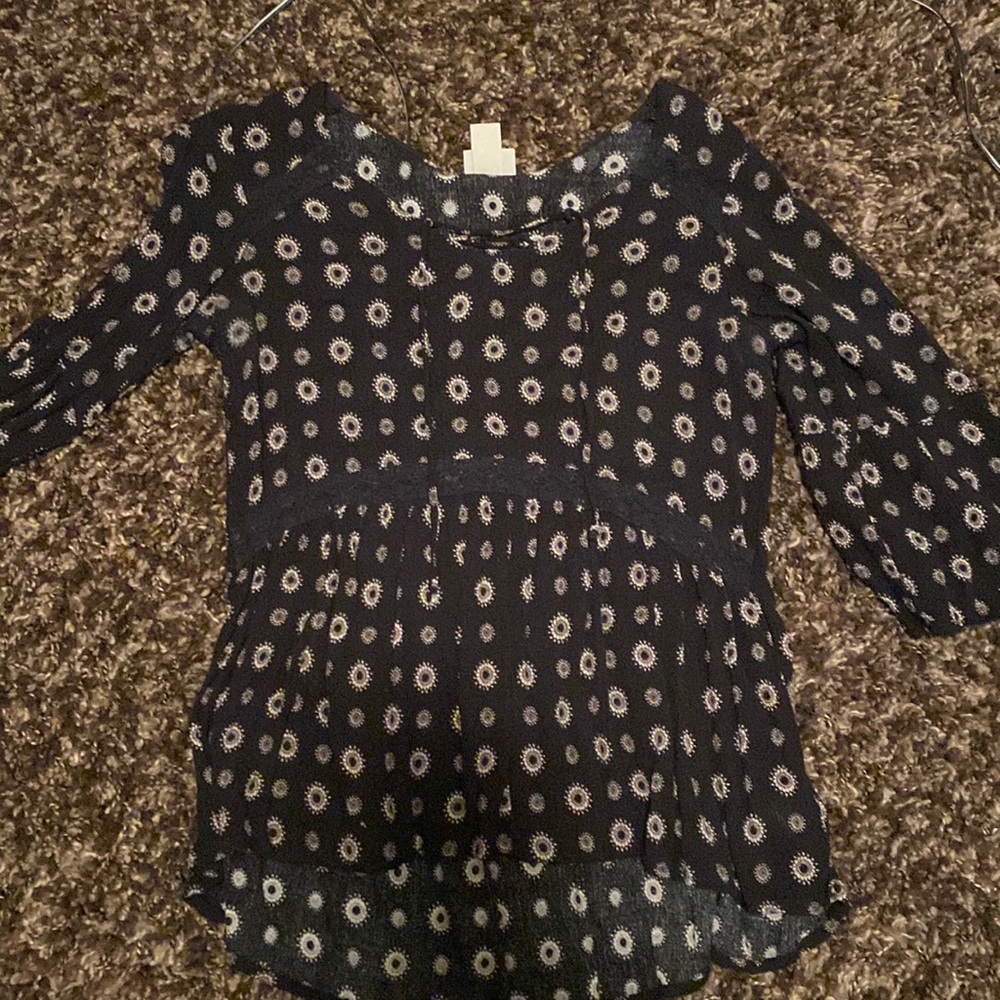 black floral blouse